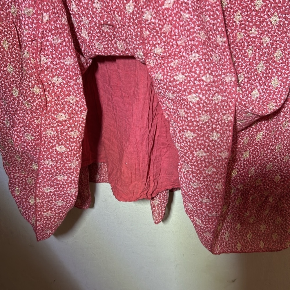 Scandal Italy X Sundance Ordell Pink/Gold Boho Tiered Dress Size Large - Picture 7 of 8